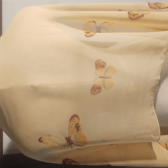 Yellow Butterfly Print Scarf - Picture 2 of 5